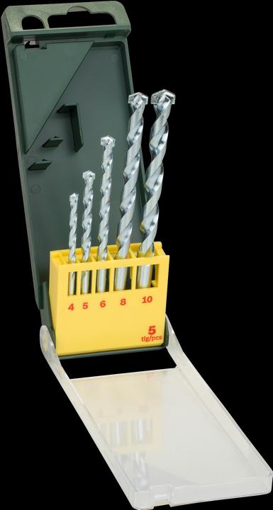 Bosch Zubehör Steinbohrer-Set, 5-teilig, Durchmesser: 4 - 10 mm, HM-Steinbohrer (4 - 10 mm)