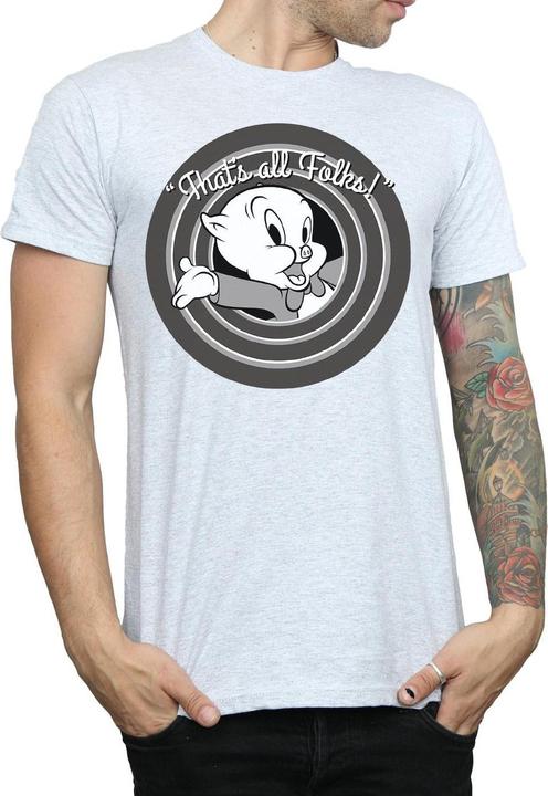 Immagine prodotto Looney Tunes That's All Folks Maglietta Porky Pig Uomo (XXL)