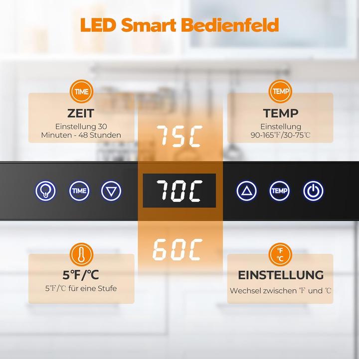 Produktbild Yashe Dörrautomat mit 9 Tabletts und Timer