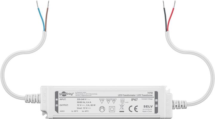 Actual product image Goobay LED-Trafo 12 V DC, 60 W, IP67
