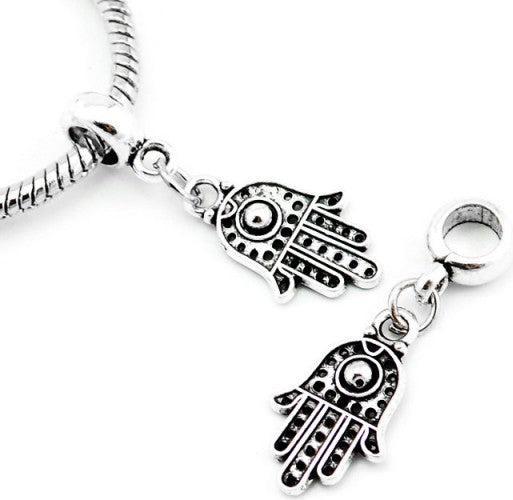 Hermex Fatima hamsa Hand Charm Anhänger für Armband - Silbrig (Silber 925)