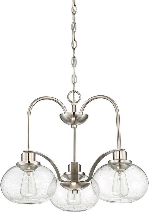 Elstead Lighting Trilogy Kronleuchter E27 3-fach Nickel gebürstet (56 cm)
