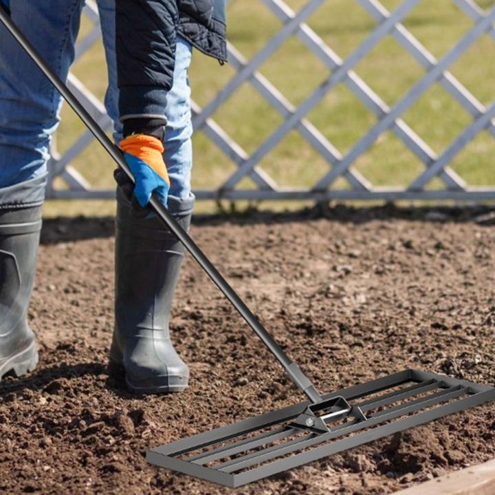 Produktbild Wiltec Aluminium Rasenrakel 121,9x25,4cm Stiel Sanden Levelingrake Flächenebner