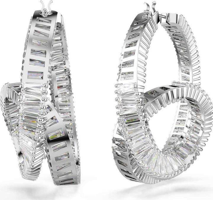 Image du produit Swarovski Matrix Kreolen Baguette Schliff Schleife Weiss Rhodiniert