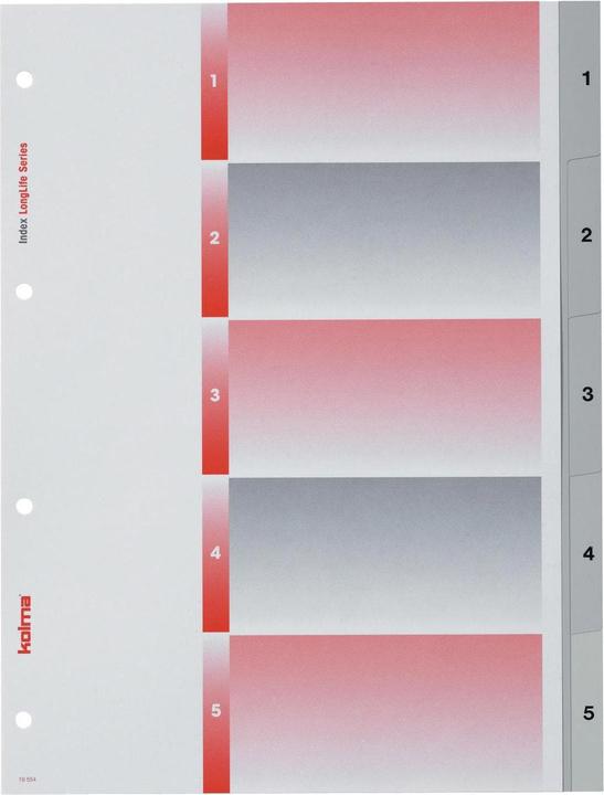 Image du produit Kolma Intercalaire A4 superstrong 1-5 5 pièces gris