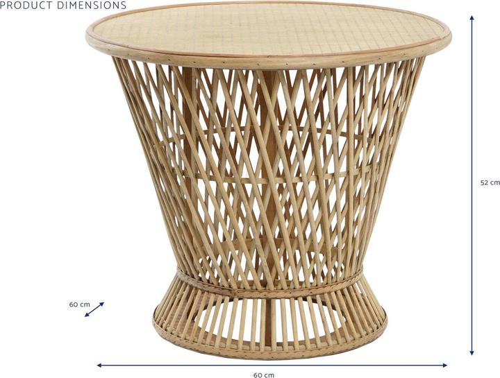 Actual product image DKD Home Decor Side table Light brown Bamboo 60 x 60 x 52 cm