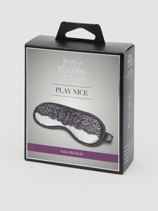 Actual product image Fifty Shades of Grey Play Nice Satin & Lace Blindfold - Black