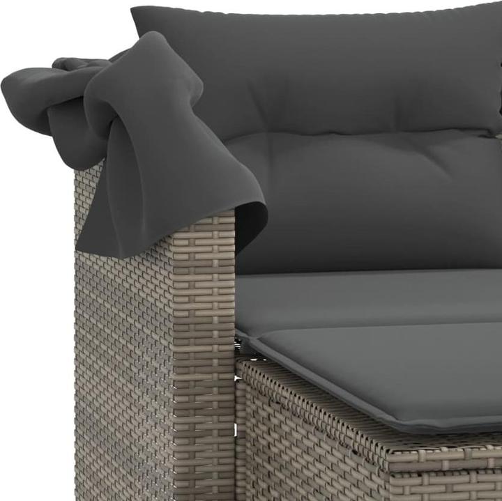Image du produit VidaXL Canapé de jardin 2 places avec toit et poufs