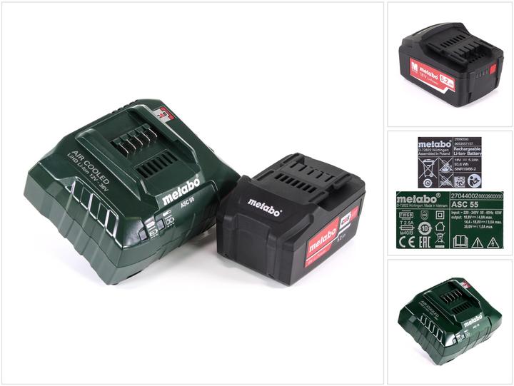 Metabo Akku Basis Set 18V mit 1x Akku 5,2Ah ( 625592000 ) + Ladegerät ASC 55 ( 627044000 ) (18 V)
