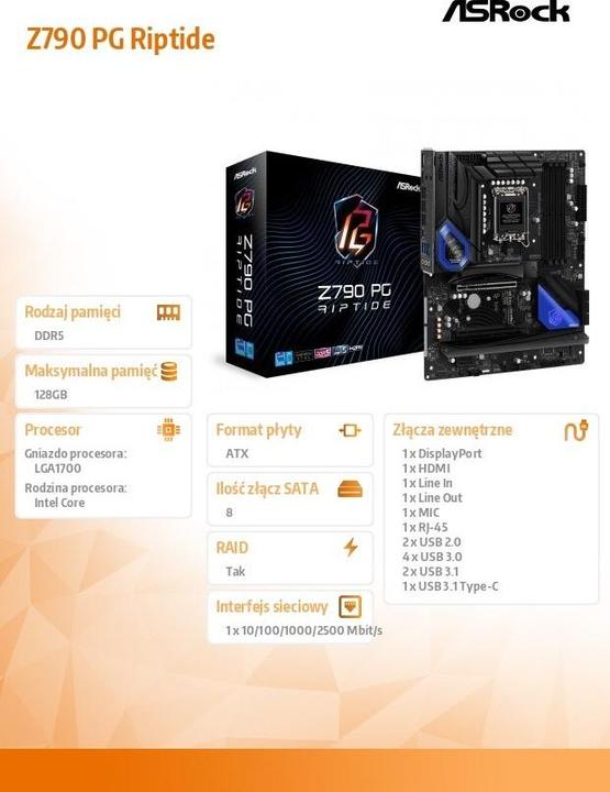 Produktbild AsRock Z790 PG Riptide (LGA 1700, Intel Z790, ATX)