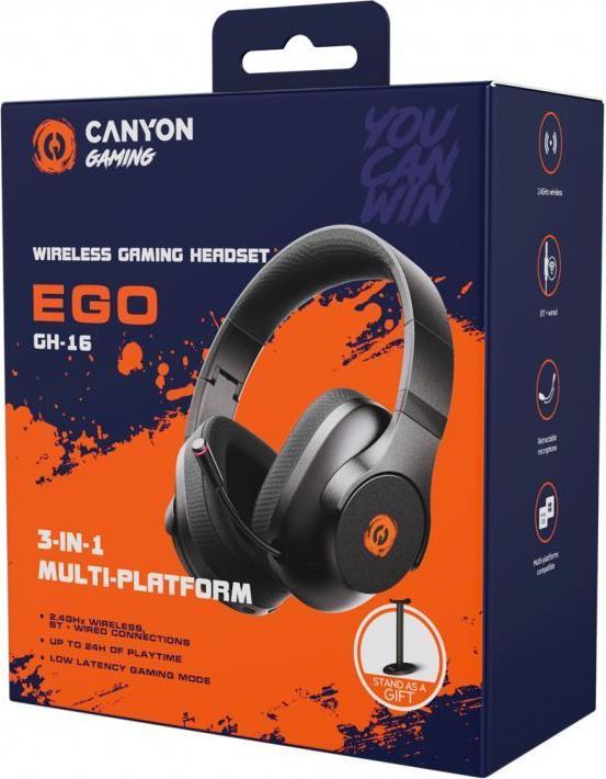 Immagine prodotto Canyon Cuffia con microfono EGO GH-16 3in1 2.4Ghz+BT Bianco (Senza fili)