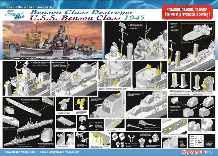 Produktbild 1:350 Zerstörer USS Benson DD-421, 1945