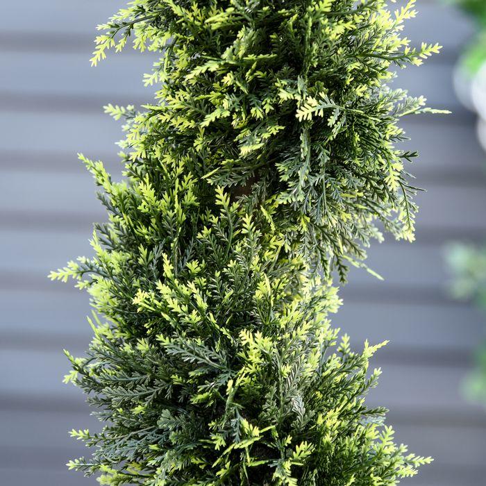 Produktbild Swisshandel24 2er Set künstliche Zedernbaum gross 90 cm Kunstpflanze für Wohnzimmer Büro (90 cm)