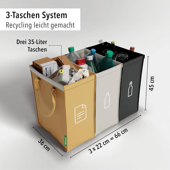 Produktbild Qikfresh 3er-Pack Abfalltrennsystem (105 l)