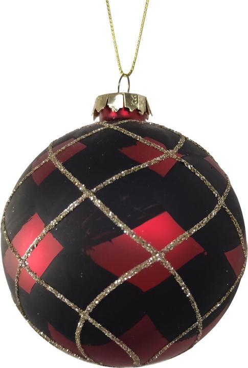 Produktbild HTI-Living Weihnachtskugel Ø 8 cm Rot-Schwarz Kariert (1 -teilig)
