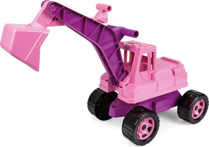 Actual product image Lena 02137 - Strong giants, excavator, sitting excavator, sand toy, outdoor, 70 cm, pink