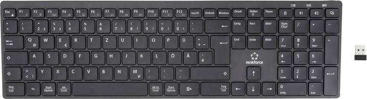 Produktbild Renkforce RF-ARKB-400 Bluetooth® Tastatur Deutsch, QWERTZ Schwarz Wiederaufladba (DE, Kabellos)