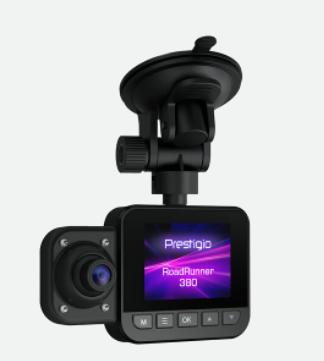 Actual product image Prestigio RoadRunner 380, 2.0" (320x240) IPS Ekranas, Dual camera: front - FHD 1920x1080@30fps, HD 1280x720@ (Night vision, Built-in display, Built-in microphone, Full HD)