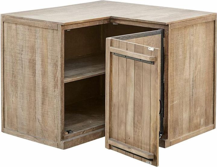 Loberon Eckschrank Oakland braun/schwarz (116 x 116 x 89.5 cm)