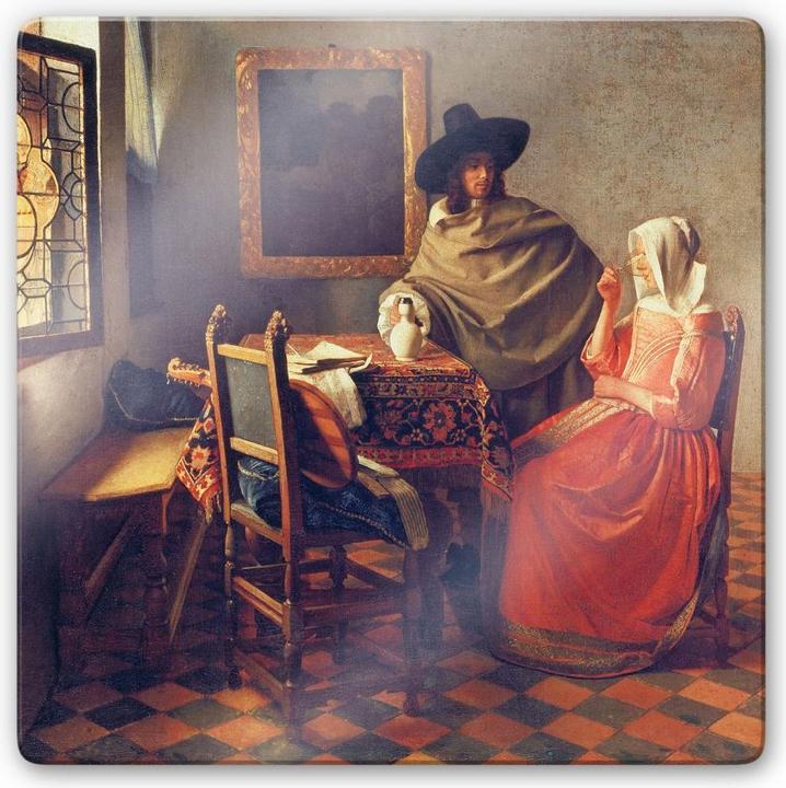 Image du produit Trenddeko Vermeer - Le verre de vin (50 x 50 cm)