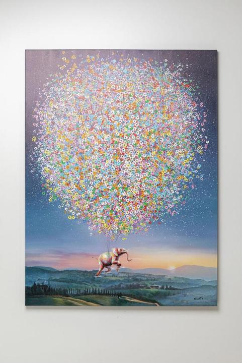 Produktbild Kare Design Leinwandbild Flying Elephant At Night 120x160cm (120 x 160 cm)
