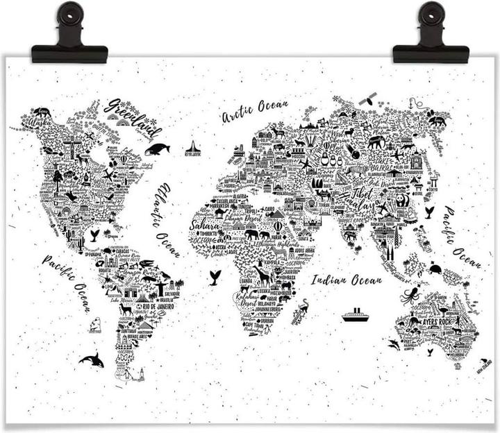 Immagine prodotto Trenddeko Mappa del mondo - In tutto il mondo (30 x 24 cm)