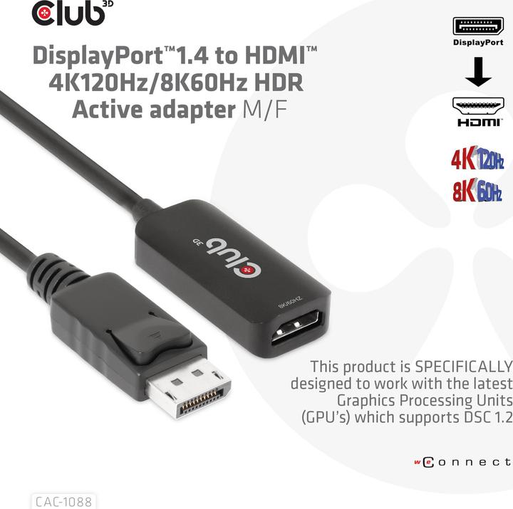 Productafbeelding Club 3D DisplayPort naar (HDMI, 4.90 cm)
