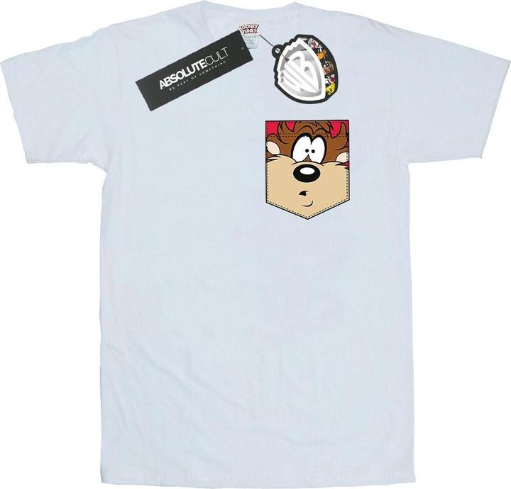 Looney Tunes Tasmanian Devil Face Faux Pocket TShirt (L)