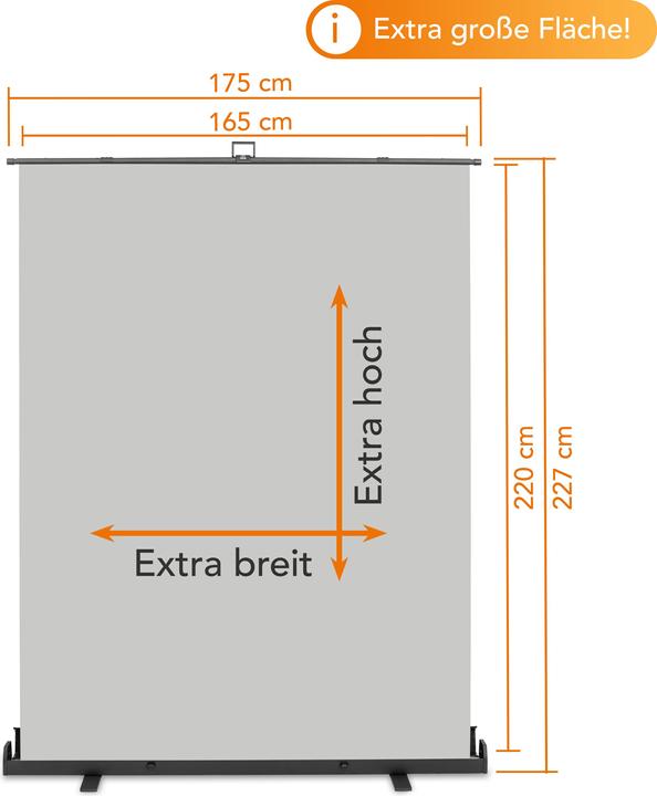 Actual product image Walimex pro Roll-up panel background (165 cm, 226 cm)