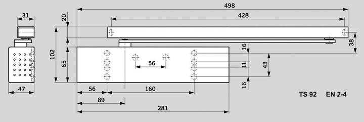 Produktbild Dormakaba Türschliesser TS 92 G Contur Design (Balkontür, Eingangstür, Holztür, Objekttür, Indoor)