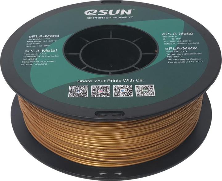 Actual product image eSUN ePLA-Metal Gold Filament 1.75mm 1Kg (PLA+, 1.75 mm, 1000 g, Gold)