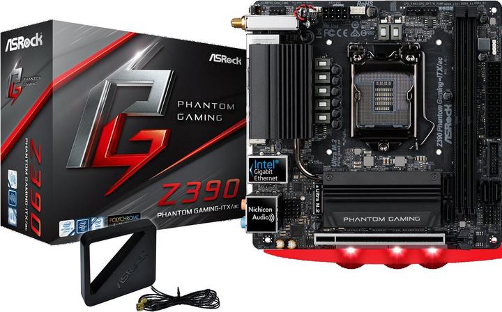 Immagine prodotto AsRock Z390 Phantom Gaming-ITX/ac (LGA 1151, Intel Z390, Mini-ITX)