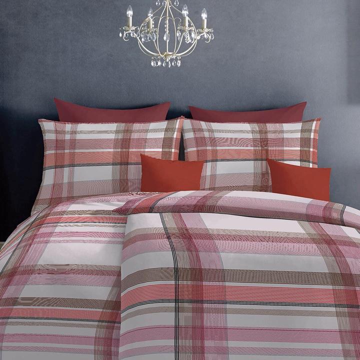 Produktbild Fleuresse Mako-Satin Bettwäsche Milano 114323 rot (Bettwäsche Set, 135x200 cm + 80x80 cm)