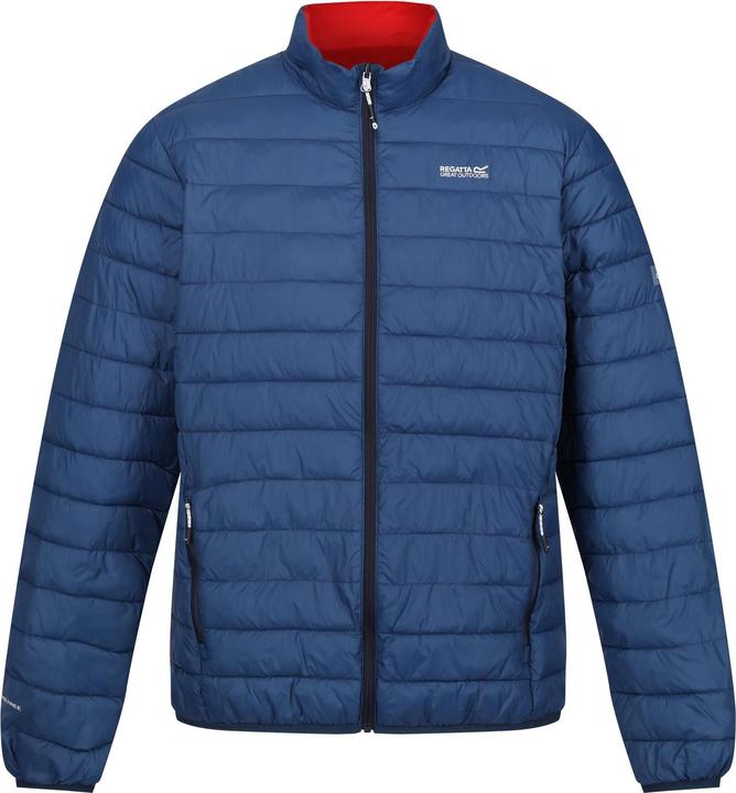 Rosso brillante, Jeans scuri blu