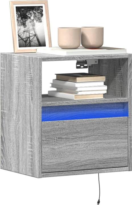 Produktbild VidaXL TV Schrank Wandschrank Lowboard Hängend mit LED-Beleuchtung Grau Sonoma