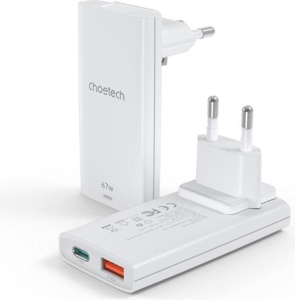 Productafbeelding Choetech USB-C en USB-A GaN snelle oplader (65 W)
