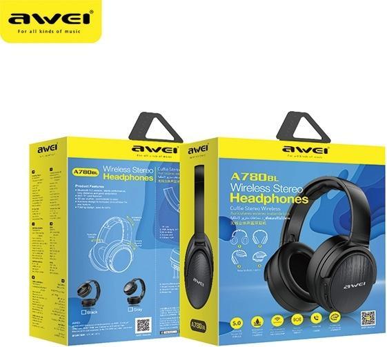 Actual product image Awei Bluetooth headphone s A780BL black (No noise cancelling, 15 h, Wireless)