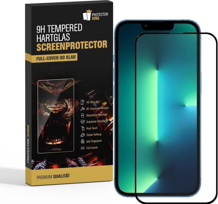 Produktbild Protectorking 1x echtes Tempered 9H Panzerhartglas 3D KLAR (1 Stück, Apple iPhone 13)