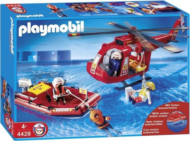 Actual product image Playmobil SOS helicopter with rescue boat (4428)