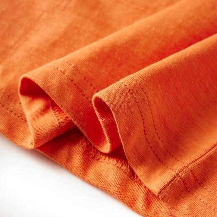Immagine prodotto VidaXL Camicia da bambino a maniche lunghe arancione scuro 128,Materiale: 100 (128)