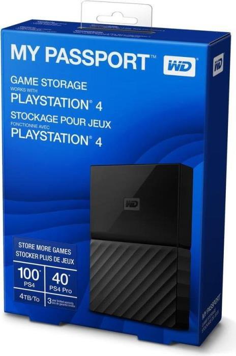 Image du produit WD Mon passeport, stockage de jeux PS4 (4 To)