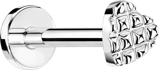Image du produit Star Piercing Micro Labret femelle argent coeur structuré (Laiton, Acier chirurgical 316L)