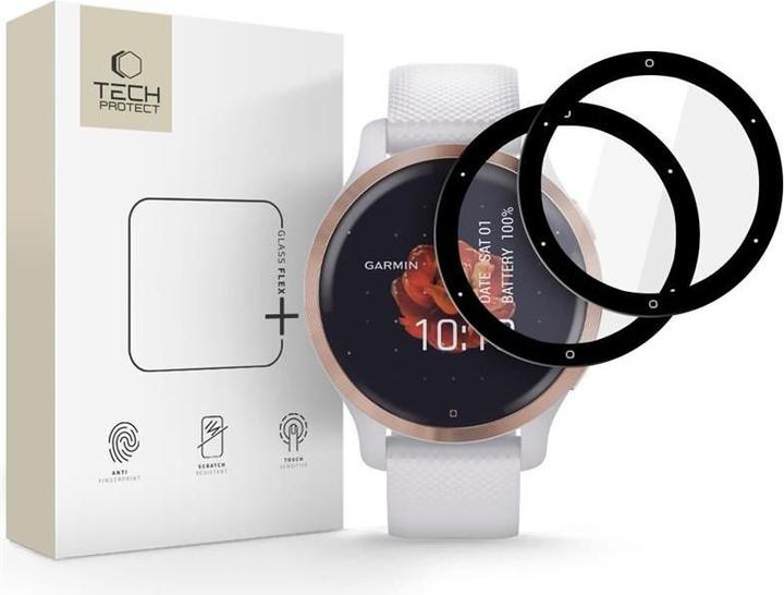 Produktbild Hofi Tech-Protect Glass Flex+ 2er-Pack Hybridglas für Garmin Venu 2S - Schwarz (Venu 2S)