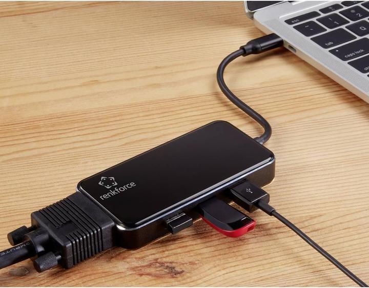 Actual product image Renkforce USB-CÂ® Mini Docking Station (USB-C, 6 Ports)