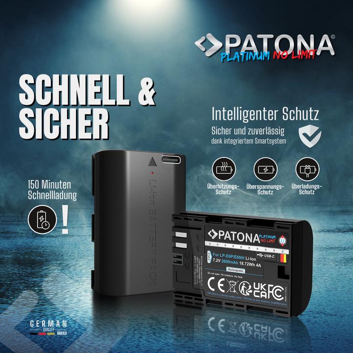 Image du produit Patona Platinum Canon LP-E6P USB-C (Batterie de l'appareil photo)