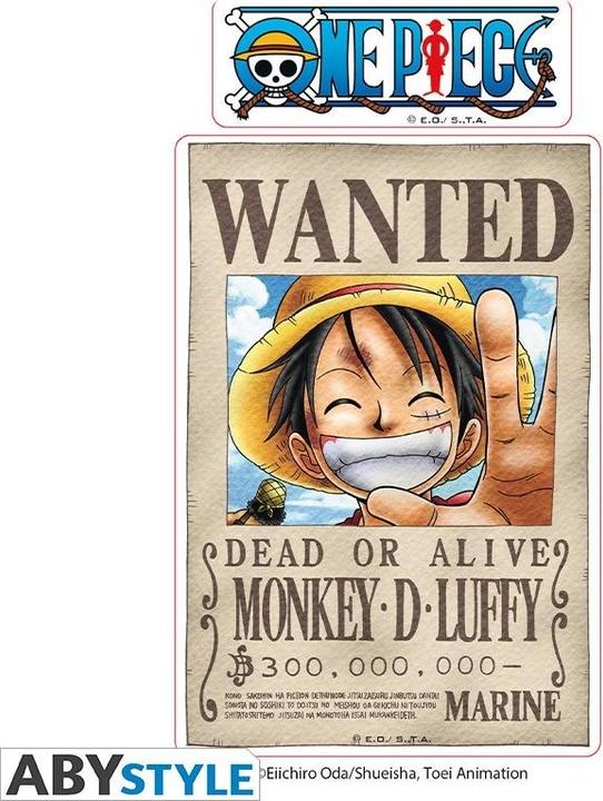 Image du produit ABYstyle ONE PIECE - Stickers - 16x11cm 2 feuilles - Wanted Luffy Zoro X5