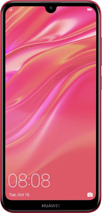 Actual product image Huawei Y7 2019 coral red (32 GB, Red, 6.26", Hybrid Dual SIM, 13 Mpx, 4G)