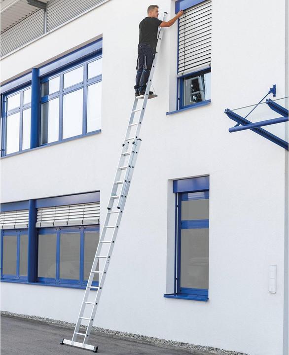 Produktbild Günzburger Sprossen-Schiebeleiter mit Standard-Traverse 2x17 Sprossen (Regalleiter, 3 cm)