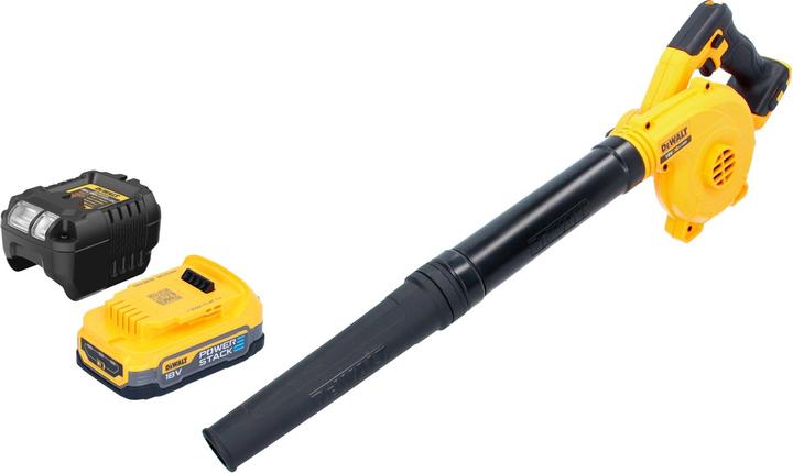 Produktbild DeWalt DCV 100 E1 Akku Gebläse / Laubbläser 18 V + 1x Powerstack Akku 1,7 Ah + Ladegerät (Akkubetrieb, Werkstattgebläse)