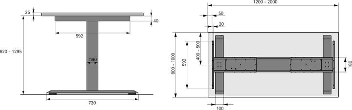 Actual product image Hettich Table frame set LegaDrive Basic